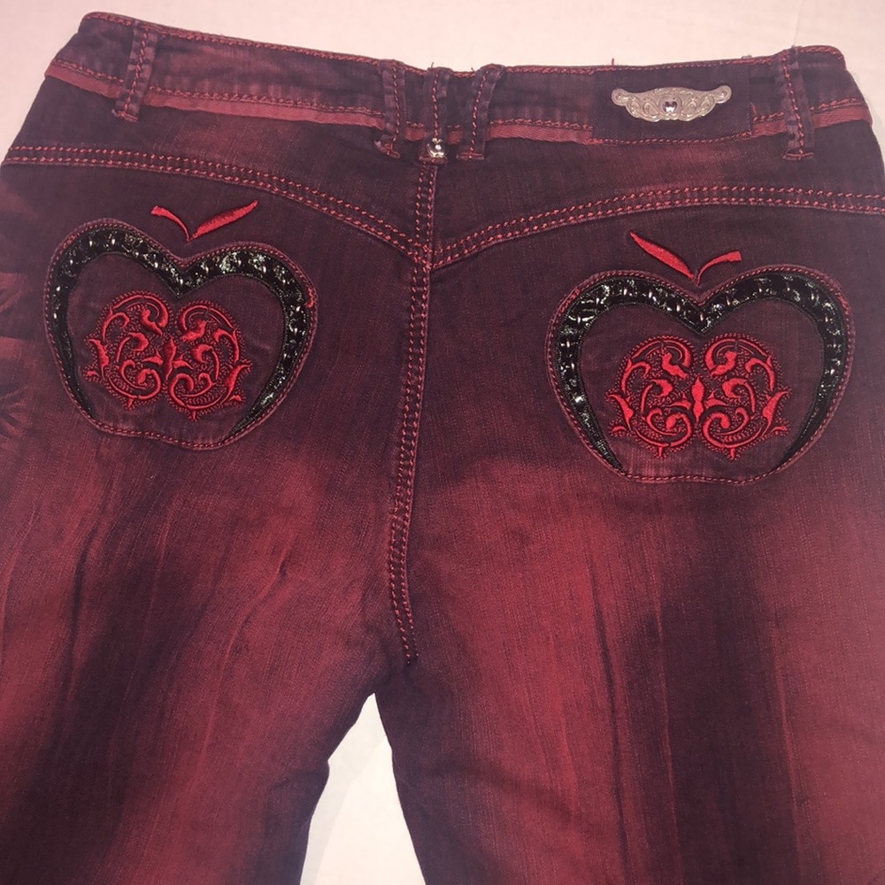 AppleBottoms YTK jeans in red/wine color. Size 16. Like new.